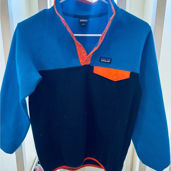 Patagonia Other - Patagonia Kids Blue and Black Shirt with Orange Accents